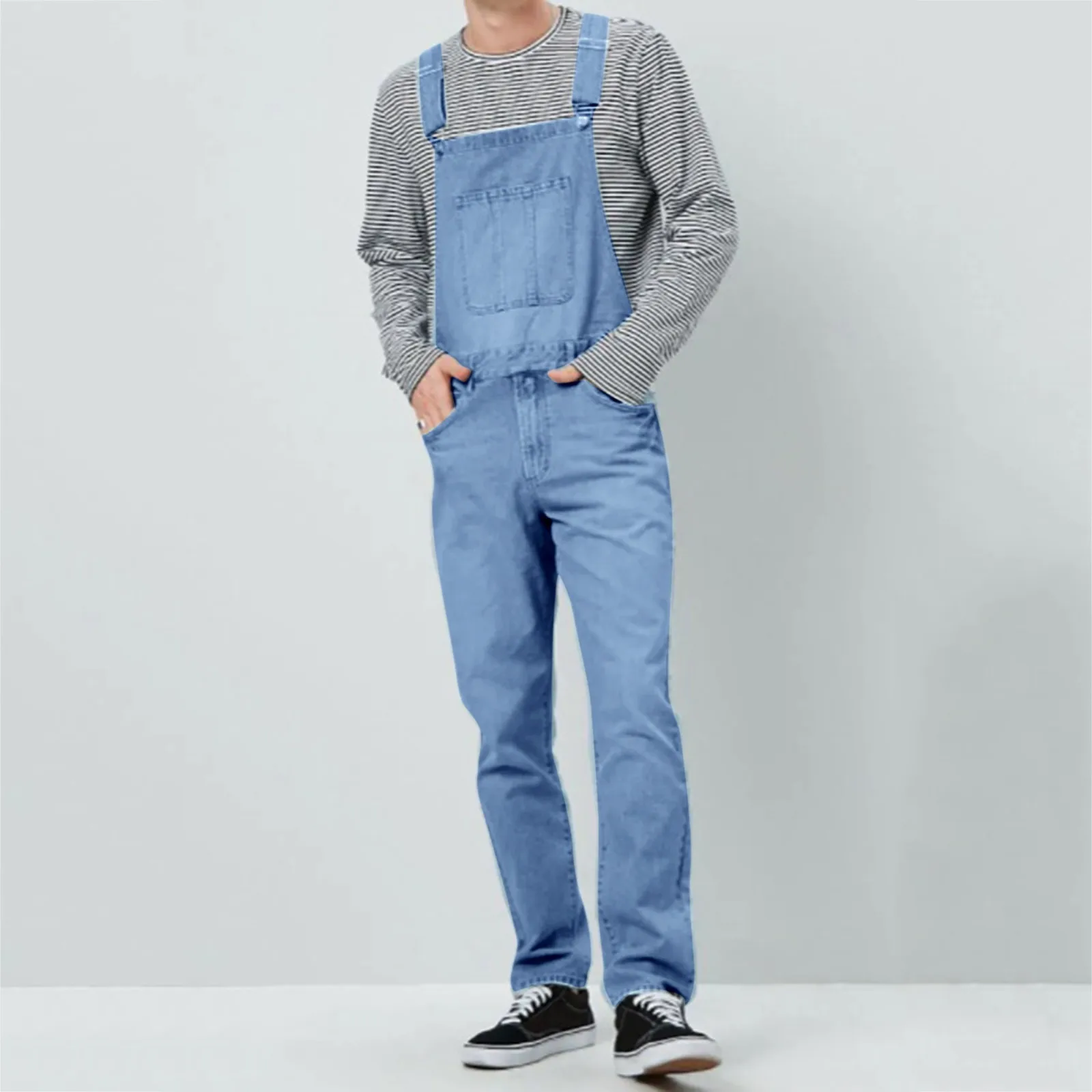Length Denim Trousers Drawstring Casual Men's Overalls Solid Full Pants Pocket Men's pants 
Length Denim Trousers Drawstring Casual Men's Overalls Solid Full Pants Pocket Men's pants