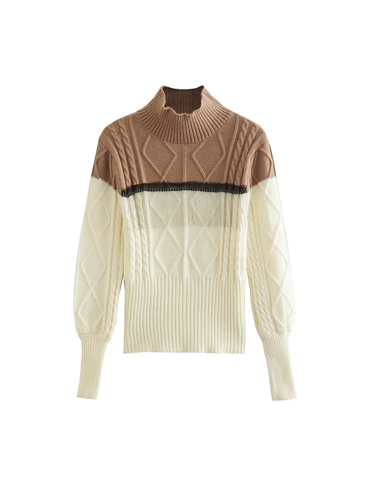 2022 Autumn/Winter New Women's Fashion High Neck Diamond Lace Tassel Collision Short Pullover Sweater 
2022 Autumn/Winter New Women's Fashion High Neck Diamond Lace Tassel Collision Short Pullover Sweater