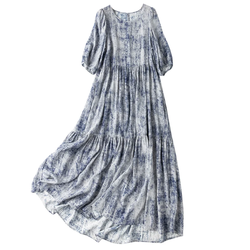 Tie Dye Dress 2022 Summer Natural Silk O-Neck Mid-Calf LOOSE Bohemian Vestidos Mujer See Though Pullover
Tie Dye Dress 2022 Summer Natural Silk O-Neck Mid-Calf LOOSE Bohemian Vestidos Mujer See Though Pullover