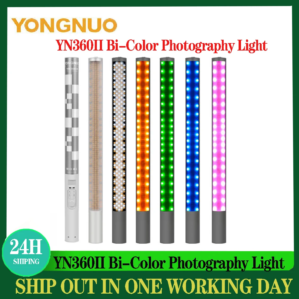 YONGNUO YN360II LED Photography Light Bi-Color 3200K-5500K Handheld Tube Stick Video Lighting APP Remote Control
YONGNUO YN360II LED Photography Light Bi-Color 3200K-5500K Handheld Tube Stick Video Lighting APP Remote Control