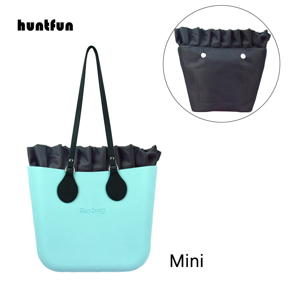 

New Mini AMbag Obag O bag Style Waterproof EVA with Pure color Zip-up Lining Inner Long PU Leather Handles Women DIY Handbag