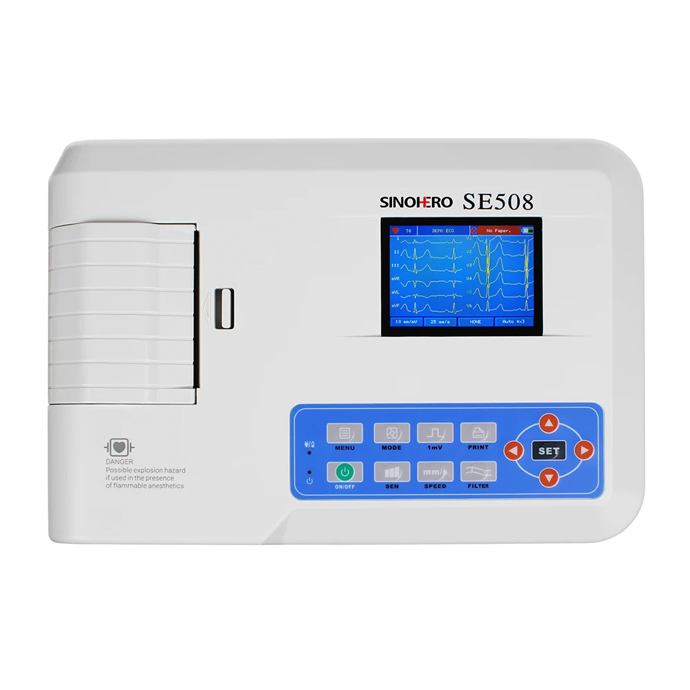 Sinohero SE508GT 3 Channel Digital Elektrokardiograph ECG Machine 3 Channel 12 Lead 3.54 Inch EKG Machine Printer PC Software
Sinohero SE508GT 3 Channel Digital Elektrokardiograph ECG Machine 3 Channel 12 Lead 3.54 Inch EKG Machine Printer PC Software
