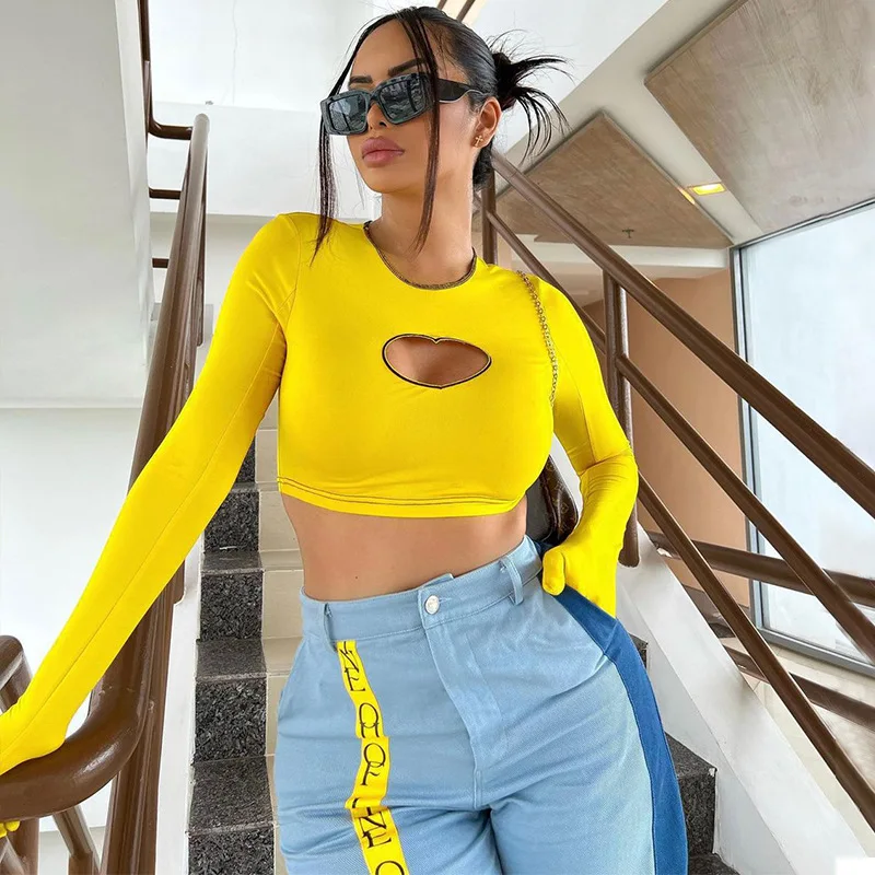 OLOMLB Long Sleeves Yellow Heart T-shirts Women Y2k Clothes Short Belly Button Crop Top Kawaii Sexy Y2k Top
OLOMLB Long Sleeves Yellow Heart T-shirts Women Y2k Clothes Short Belly Button Crop Top Kawaii Sexy Y2k Top