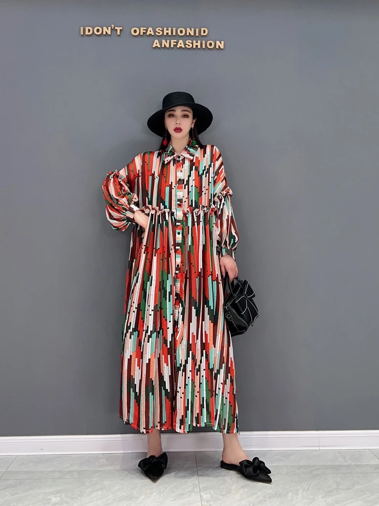 SuperAen 2022 Spring New Fashion Chiffon Striped Printed Turn Down Collar Shirt Casual A-LINE Woman Dress
SuperAen 2022 Spring New Fashion Chiffon Striped Printed Turn Down Collar Shirt Casual A-LINE Woman Dress
