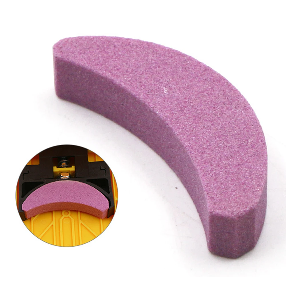 

Розовый шлифовальный камень в форме полумесяца, портативный точильный инструмент для цепной пилы, шлифовальный камень