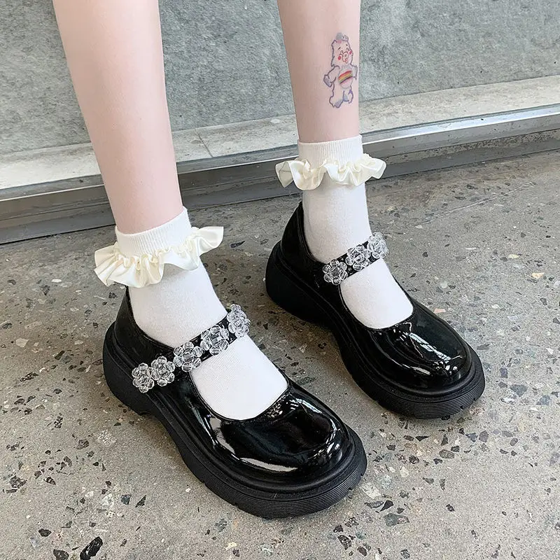 Rhinestones Mary Jane Shoes Girl Lolita 2022 New Platform Mid-Heel Jk Uniform Patent Leather Shoes Student Cosplay Shoes Pumps
Rhinestones Mary Jane Shoes Girl Lolita 2022 New Platform Mid-Heel Jk Uniform Patent Leather Shoes Student Cosplay Shoes Pumps