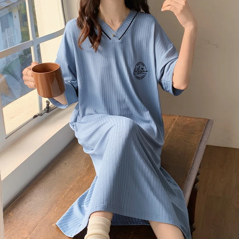 Plus Size Night Dress Women Casual Short Sleeve Summer Nightgowns Comfortable Modal Sleepwear Female Loose Home Wear Nightshirt
Plus Size Night Dress Women Casual Short Sleeve Summer Nightgowns Comfortable Modal Sleepwear Female Loose Home Wear Nightshirt