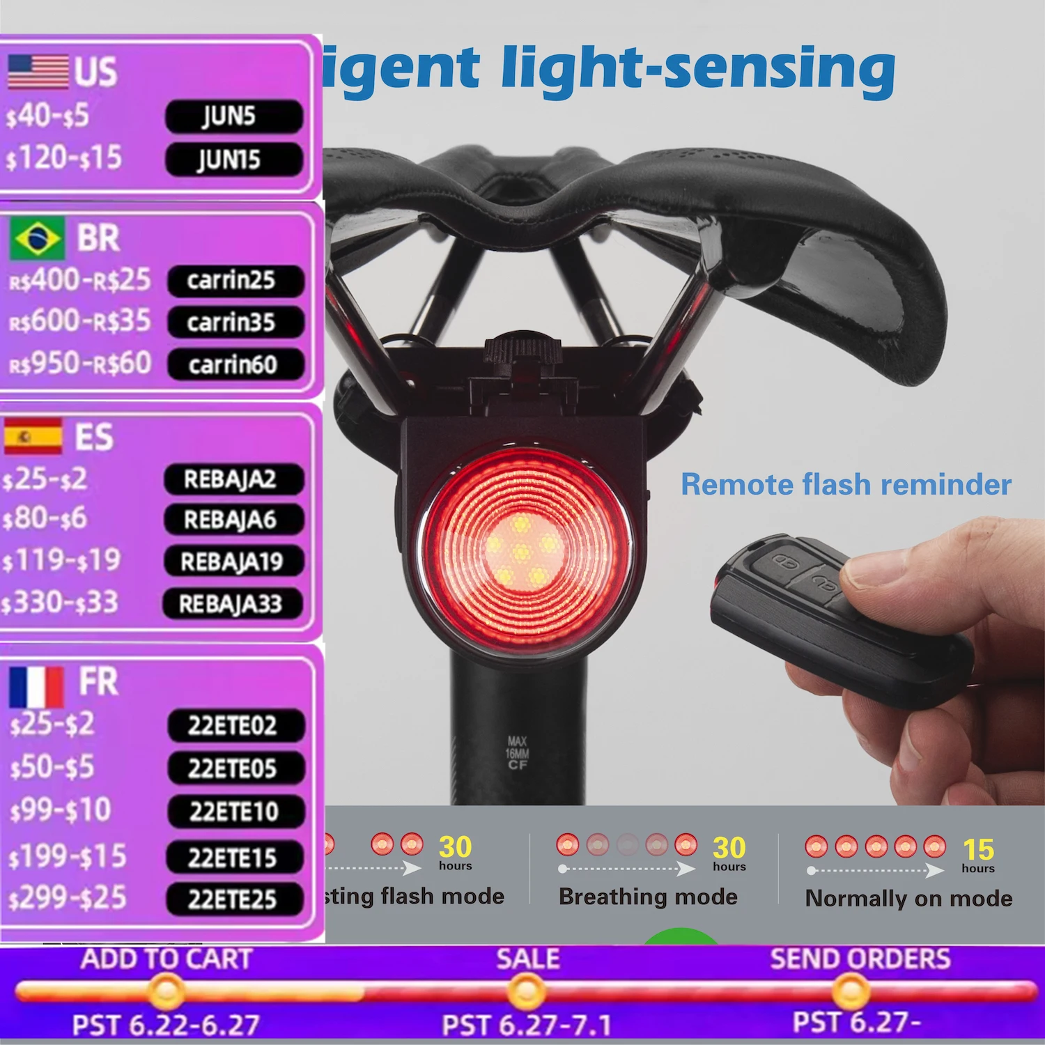 Antusi A8Cycling Warning Lantern Optional Braking Light Anti-theft Alarm Remote Call Wireless Control LED Lantern Sire
Antusi A8Cycling Warning Lantern Optional Braking Light Anti-theft Alarm Remote Call Wireless Control LED Lantern Sire