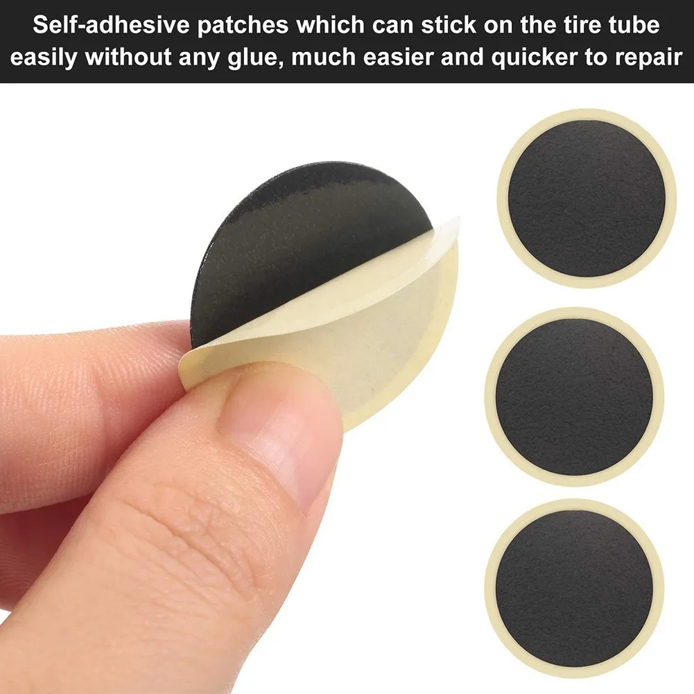 28pcs Glueless Adhesive Bike Bicycle Tire Inner Tube Puncture Repair Rubber Patch Tools Weatherproof Resilient Highly Elastic
28pcs Glueless Adhesive Bike Bicycle Tire Inner Tube Puncture Repair Rubber Patch Tools Weatherproof Resilient Highly Elastic