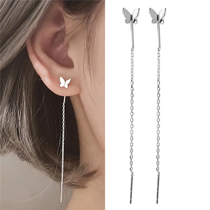 Butterfly Long Wire Tassel Stud Earrings Metallic style Drop Earrings Fashion OL Women's Straight Hanging Earings Jewelry
Butterfly Long Wire Tassel Stud Earrings Metallic style Drop Earrings Fashion OL Women's Straight Hanging Earings Jewelry