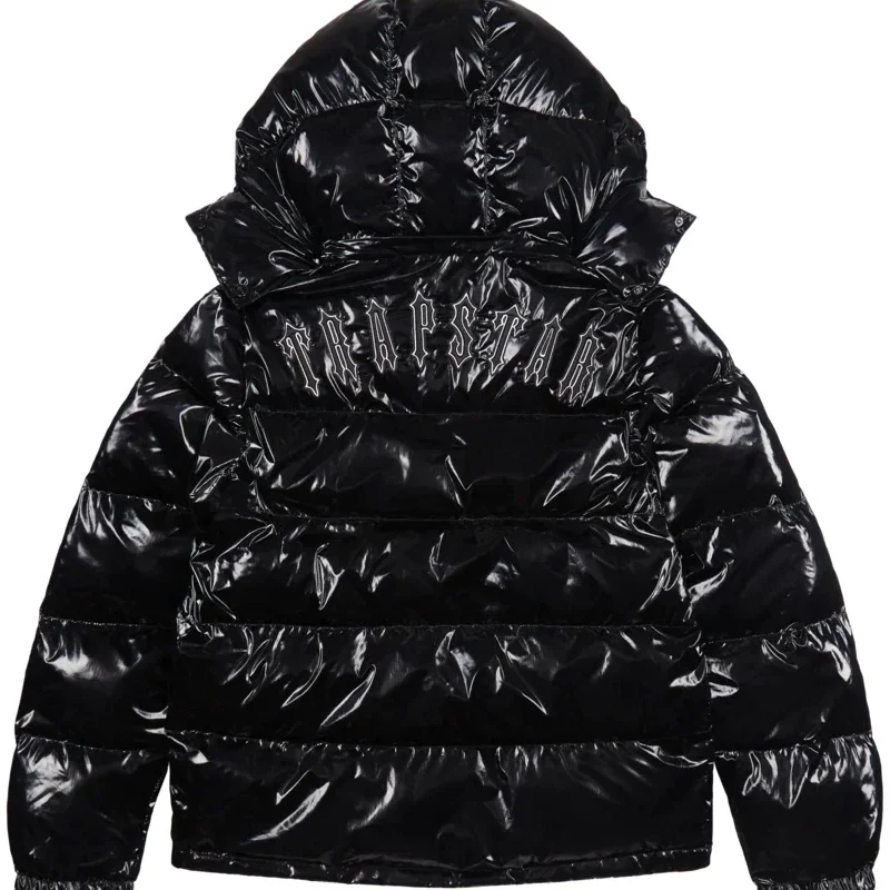 

In Stock London Trapstar Down Jacket Parka Men Luxury Brand Shiny Black Embroidery Logo Jacket Winter Windbreaker Warm Outwear