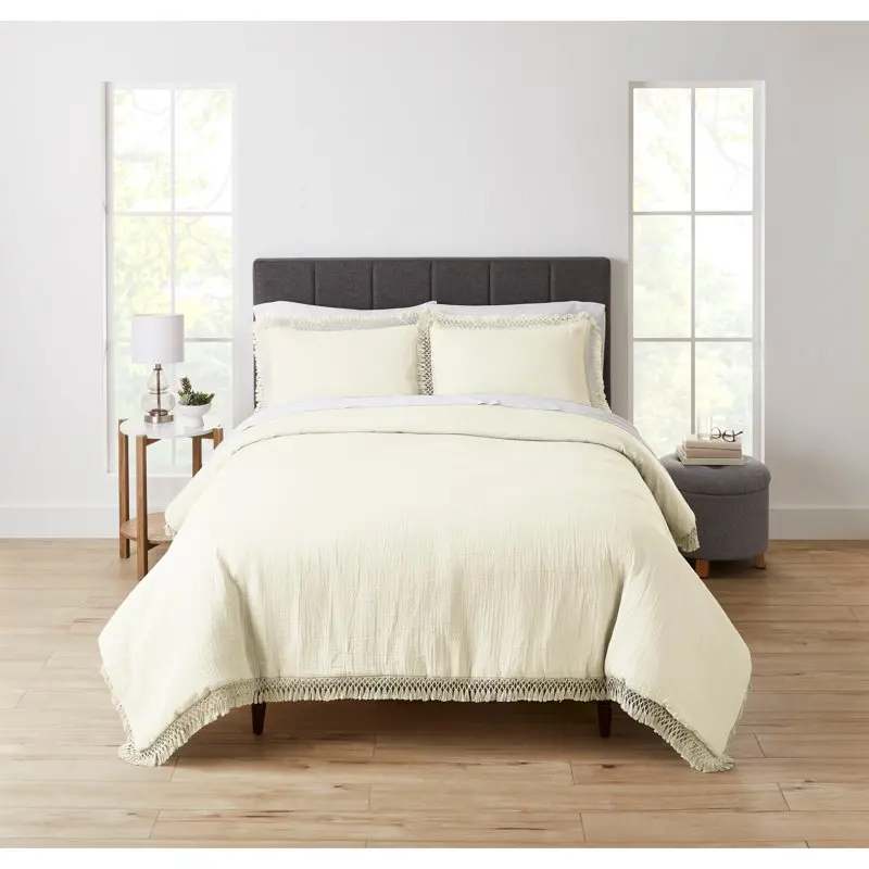 POPTOP Solid Color Vanilla Dream Textured Matelassé Duvet Cover Set, No Fill
POPTOP Solid Color Vanilla Dream Textured Matelassé Duvet Cover Set, No Fill