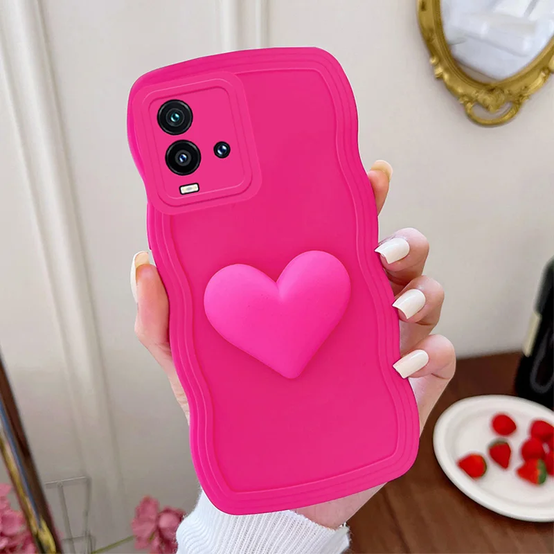 

Heart Waves Phone Case For Vivo Y35 V23E Y76 Y50 Y22S V25E Y78 Y15S Y02 Y75 5G Y55 V25 V21 V20 Y77 Y20S Y22 V23 Soft Cover