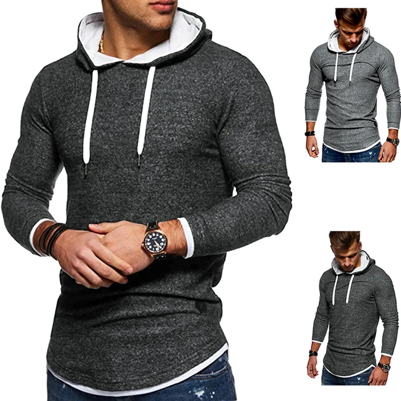 Men's Stitching Hem Arc X-Shaped Leather Label Design Long-Sleeve Hooded T-Shirt
Men's Stitching Hem Arc X-Shaped Leather Label Design Long-Sleeve Hooded T-Shirt