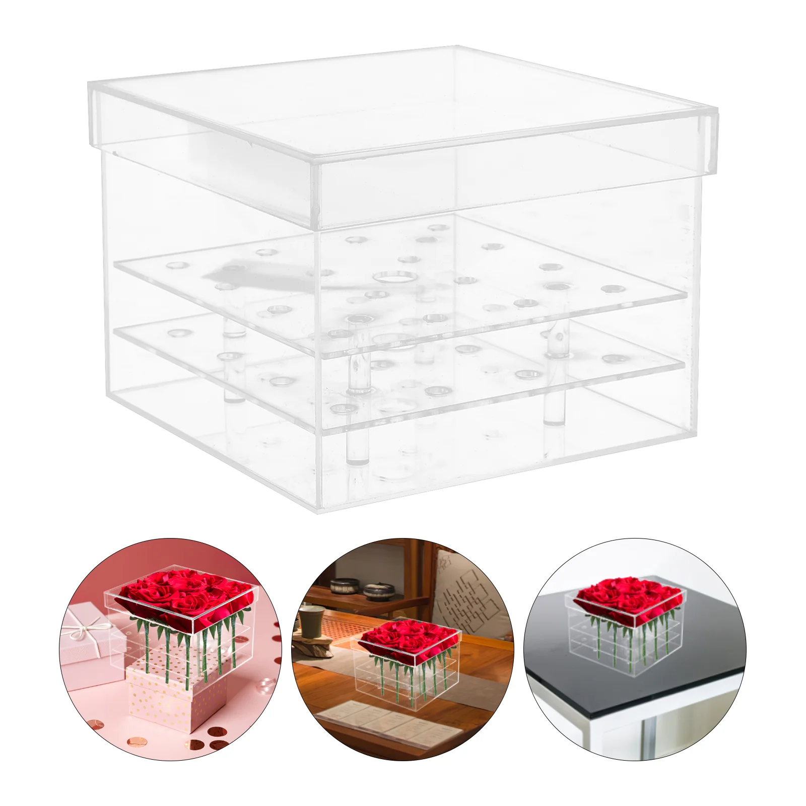 Acrylic Flower Cube Vase 16-hole Acrylic Flower Box Clear Eternal Flower Square Box
Acrylic Flower Cube Vase 16-hole Acrylic Flower Box Clear Eternal Flower Square Box