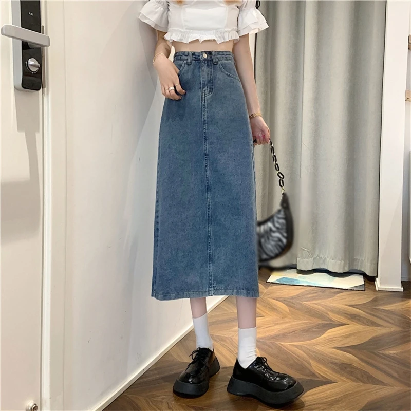 Women Autumn High Waist A-Line Midi Long Jean Skirt with Adjustable Buttons Back Split Plain Solid Color Casual Loose Vintage
Women Autumn High Waist A-Line Midi Long Jean Skirt with Adjustable Buttons Back Split Plain Solid Color Casual Loose Vintage