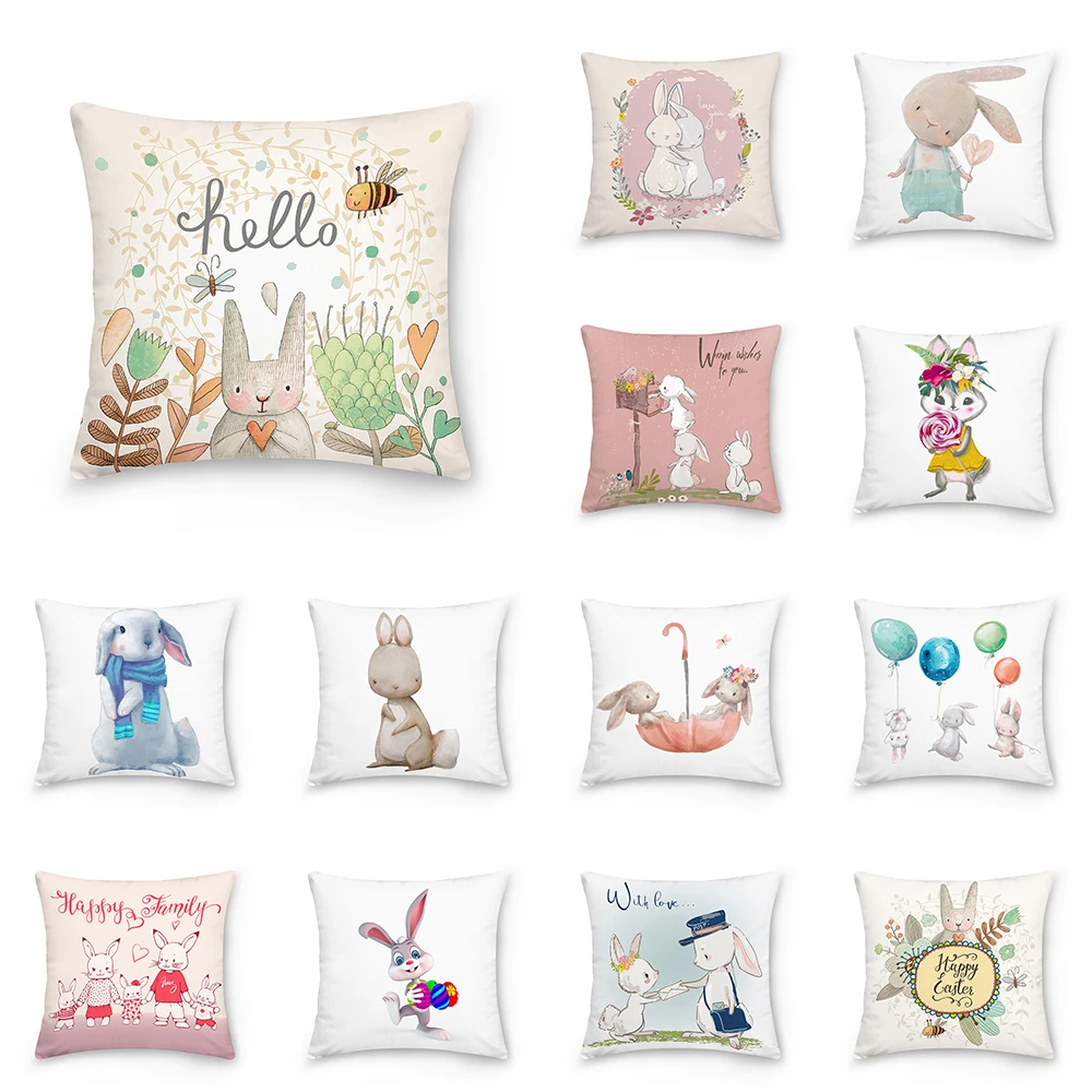 Decorative Cushion Cover Pillow Case Rabbit Bunny Printed Polyester Throw Pillow Decor for Home Decor Sofa Pillowcase
Decorative Cushion Cover Pillow Case Rabbit Bunny Printed Polyester Throw Pillow Decor for Home Decor Sofa Pillowcase