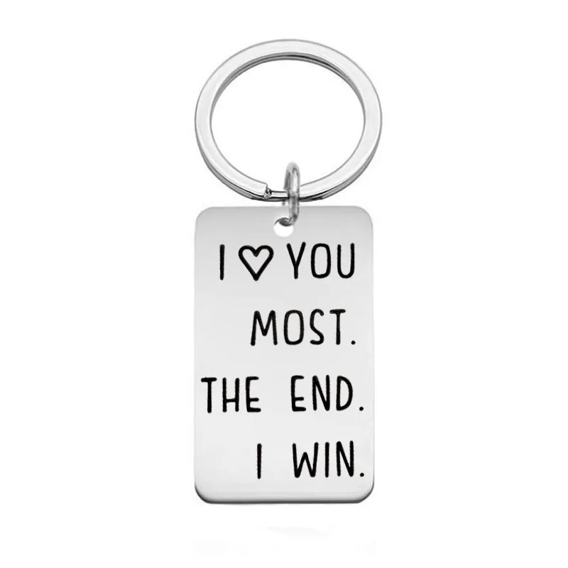 Charms Keychain Man Square Key Chain Woman Letter I LOVE YOU MOST THE END Key Ring Couples Jewelry Key Holder Metal Chaveiro
Charms Keychain Man Square Key Chain Woman Letter I LOVE YOU MOST THE END Key Ring Couples Jewelry Key Holder Metal Chaveiro