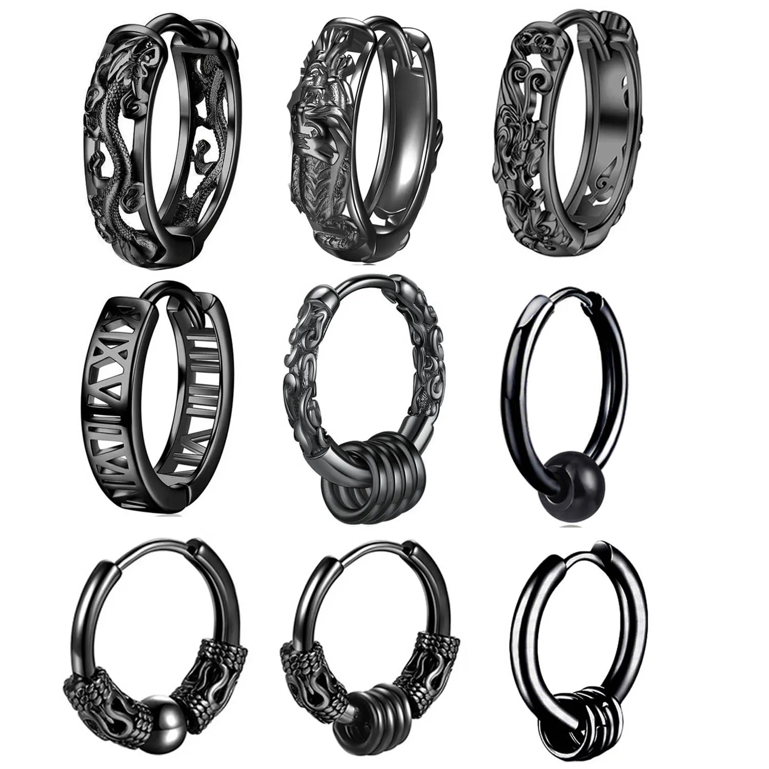 1 Pair Men's Stainless Steel Metal Hoop Earrings Fashion Personality Hip Hop Earrings Unisex Hip Hop Jewelry Accessories
1 Pair Men's Stainless Steel Metal Hoop Earrings Fashion Personality Hip Hop Earrings Unisex Hip Hop Jewelry Accessories