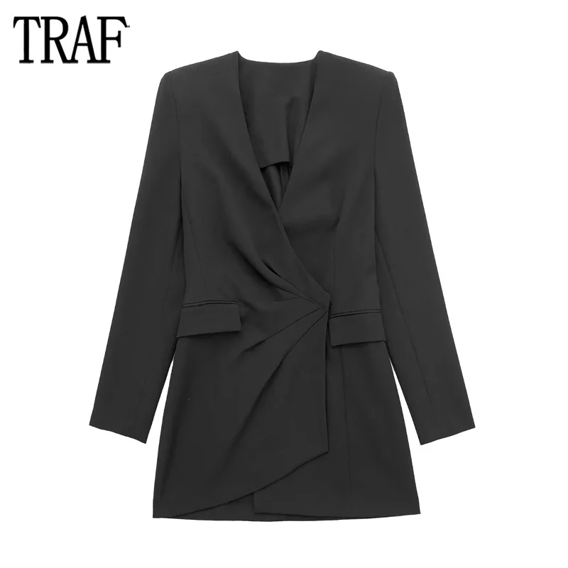TRAF Black Blazer Dress Woman Draped Jacket Dress Women Winter Office Short Dresses for Women Long Sleeve Asymmetric Dress Woman
TRAF Black Blazer Dress Woman Draped Jacket Dress Women Winter Office Short Dresses for Women Long Sleeve Asymmetric Dress Woman