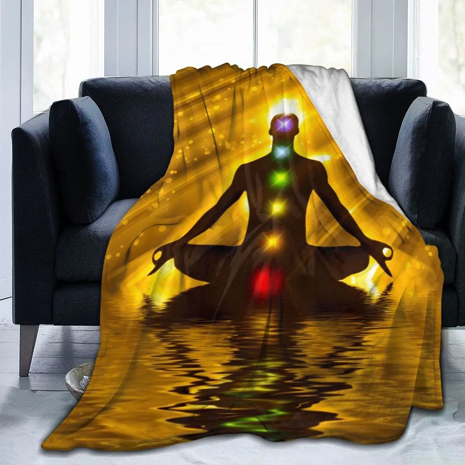 Magical Golden Chakra Zen Meditation Yoga Blanket Warm Flannel Buddha Throw Blanket for Bed Sofa Couch for Men Women Aldult Gift
Magical Golden Chakra Zen Meditation Yoga Blanket Warm Flannel Buddha Throw Blanket for Bed Sofa Couch for Men Women Aldult Gift