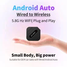 Mini Android Auto Carplay Wireless Adapter AI Box Car OEM Wired Android Auto To Wireless USB Dongle for Apple SamSung XiaoMi