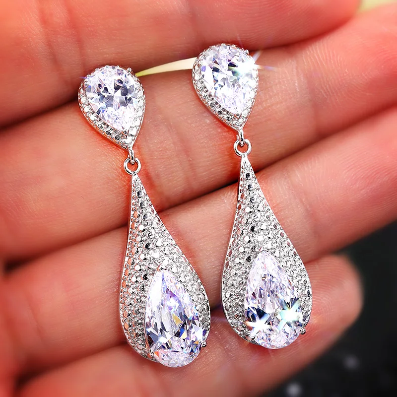 New Trend Women Earring Water Drop Cubic Glass Filledia Glass Filled Aesthetic Bridal Wedding Dangle Earrings Jewelry Gifts
New Trend Women Earring Water Drop Cubic Glass Filledia Glass Filled Aesthetic Bridal Wedding Dangle Earrings Jewelry Gifts