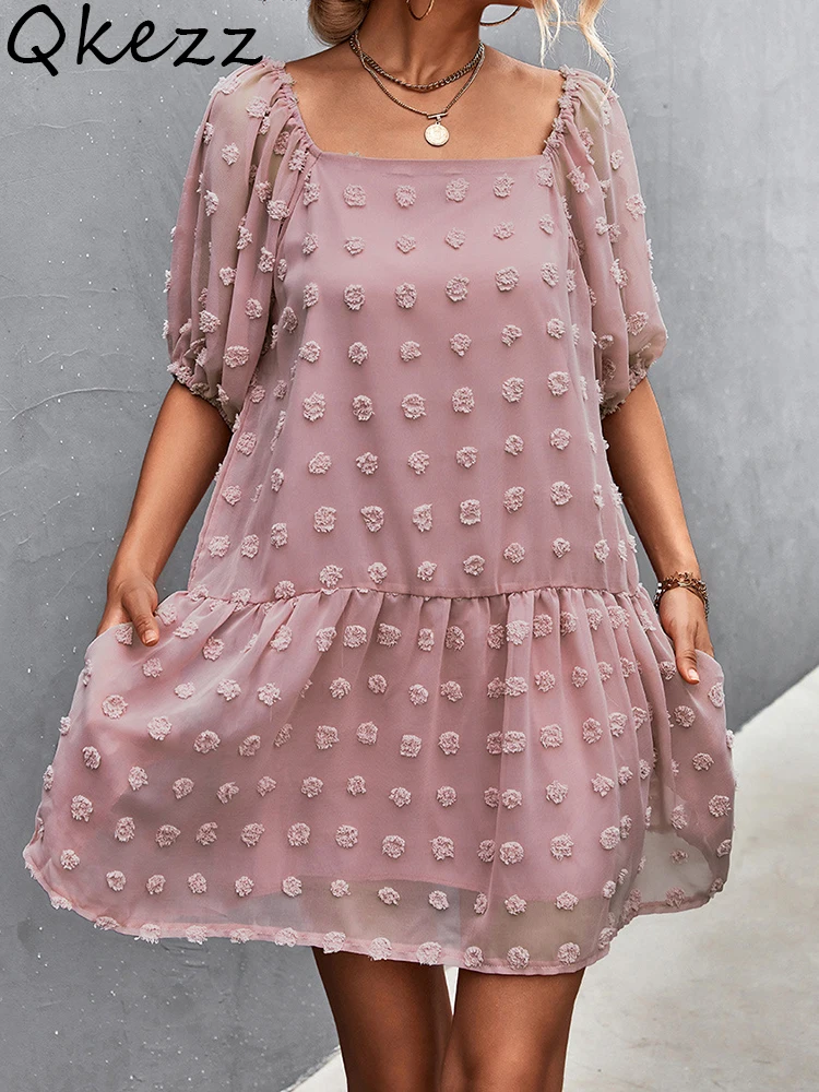 Qkezz Loose Fit Women Mini Dress Summer Cute Sundress Chiffon Flowy Shift Dress Pocket Hollow Out Holiday Pom Poms Dot Chic Robe
Qkezz Loose Fit Women Mini Dress Summer Cute Sundress Chiffon Flowy Shift Dress Pocket Hollow Out Holiday Pom Poms Dot Chic Robe