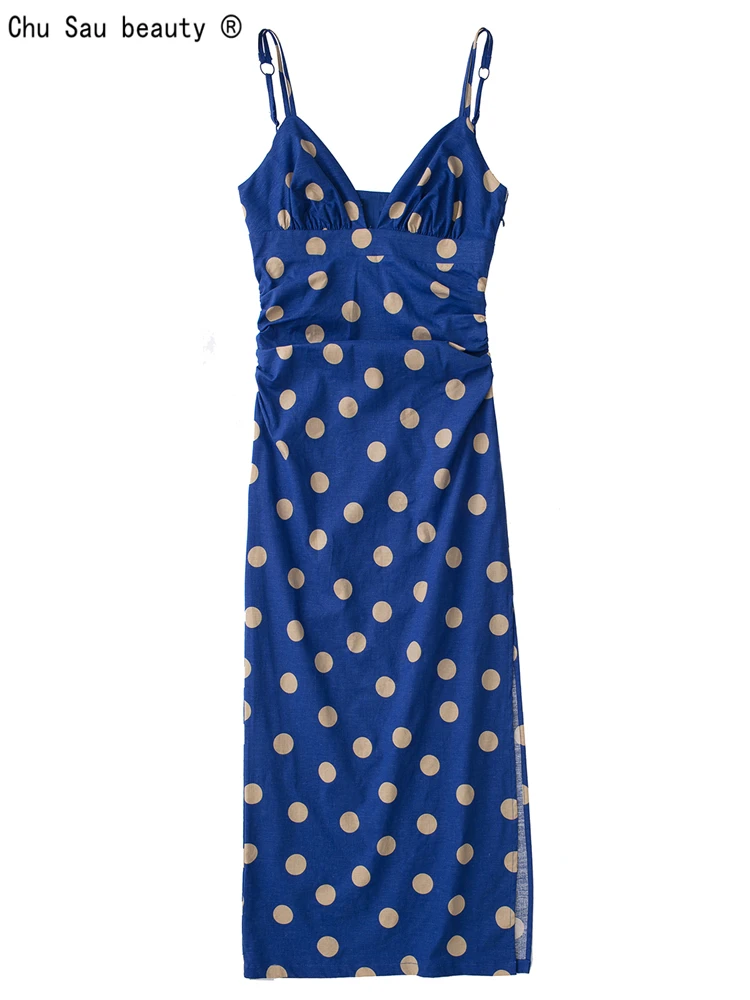 Женское винтажное платье на молнии, повседневное облегающее платье в горошек с разрезом, на бретелях-спагетти, весна 2022
Женское винтажное платье на молнии, повседневное облегающее платье в горошек с разрезом, на бретелях-спагетти, весна 2022