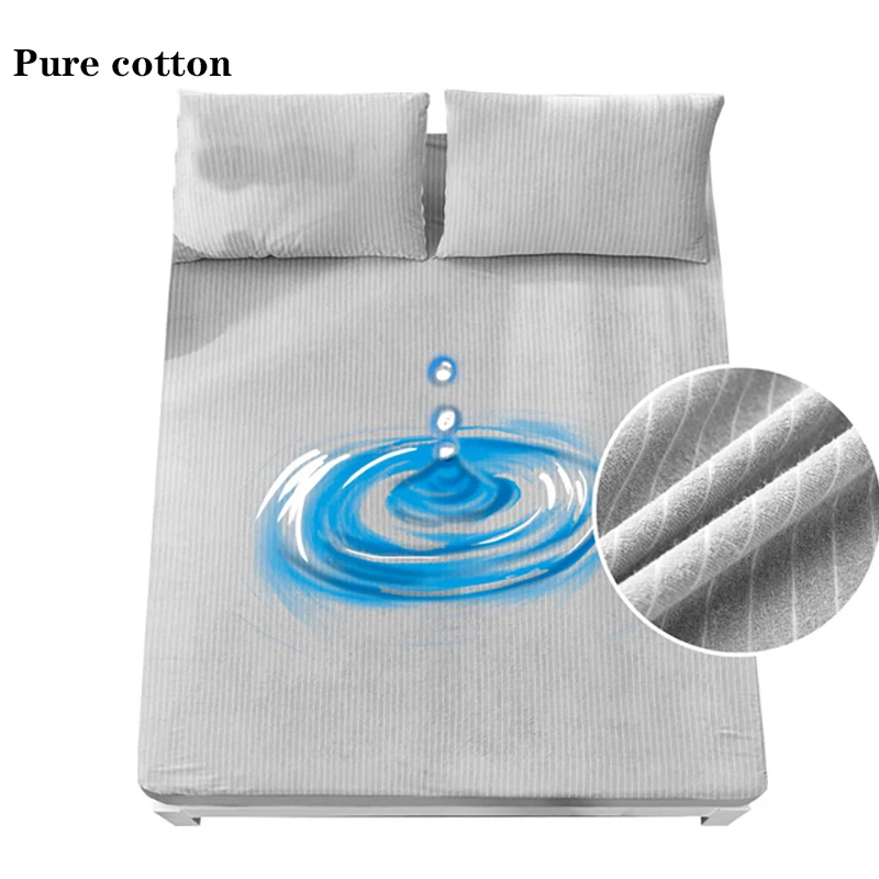 Водонепроницаемый чехол для матраса из чистого хлопка, однотонная полосатая простыня, дышащий мягкий эластичный чехол для кровати, защитный матрас
Водонепроницаемый чехол для матраса из чистого хлопка, однотонная полосатая простыня, дышащий мягкий эластичный чехол для кровати, защитный матрас