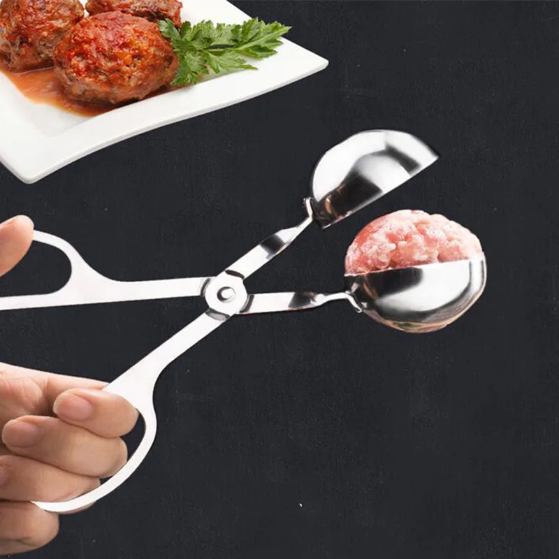 

Stainless Steel Multi-functional Meatball Maker Small Size Meatball Clip Food Fish Ball Shrimp Ball Rice Ball Spoon Artifact