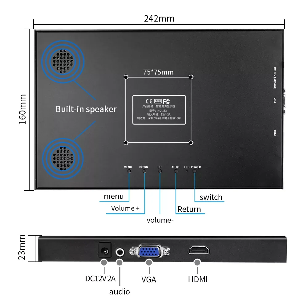 HD 1080P IPS LCD Portable monitor for PS3 PS4 XBOx360 with VGA HDMI Interface 10.1 Inch Computer Gaming Monitor PC
HD 1080P IPS LCD Portable monitor for PS3 PS4 XBOx360 with VGA HDMI Interface 10.1 Inch Computer Gaming Monitor PC