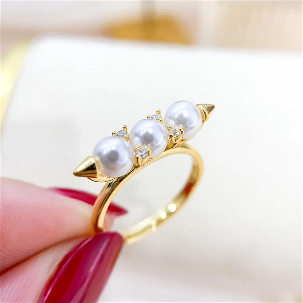 DIY Pearl Ring Settings S925 sterling silver accessories fashionable ring silver holder is suitable for mounting 4-5mm beads
DIY Pearl Ring Settings S925 sterling silver accessories fashionable ring silver holder is suitable for mounting 4-5mm beads