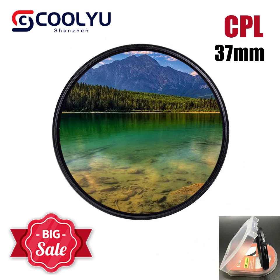 

37 37mm Waterproof Circular Polarizer CPL Camera Lens Filter For Canon EOS Nikon Sony Panasonic Lumix Pentax Olympus Leica E-PL2