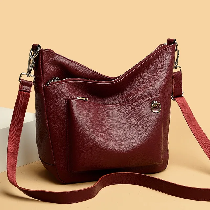 

Дизайнерская однотонная натуральная кожа, 3 слоя, большая вместительность, женские сумки через плечо, роскошные сумки, женская сумка, женская сумка-тоут, Sac