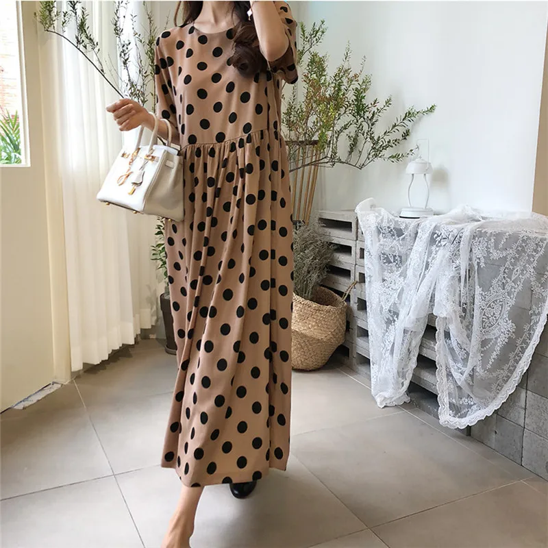 COIGARSAM Women Long Dress Spring 2022 New Bohemian Polka Dot O-Neck Black Color Camel's Dresses Dropshipping
COIGARSAM Women Long Dress Spring 2022 New Bohemian Polka Dot O-Neck Black Color Camel's Dresses Dropshipping