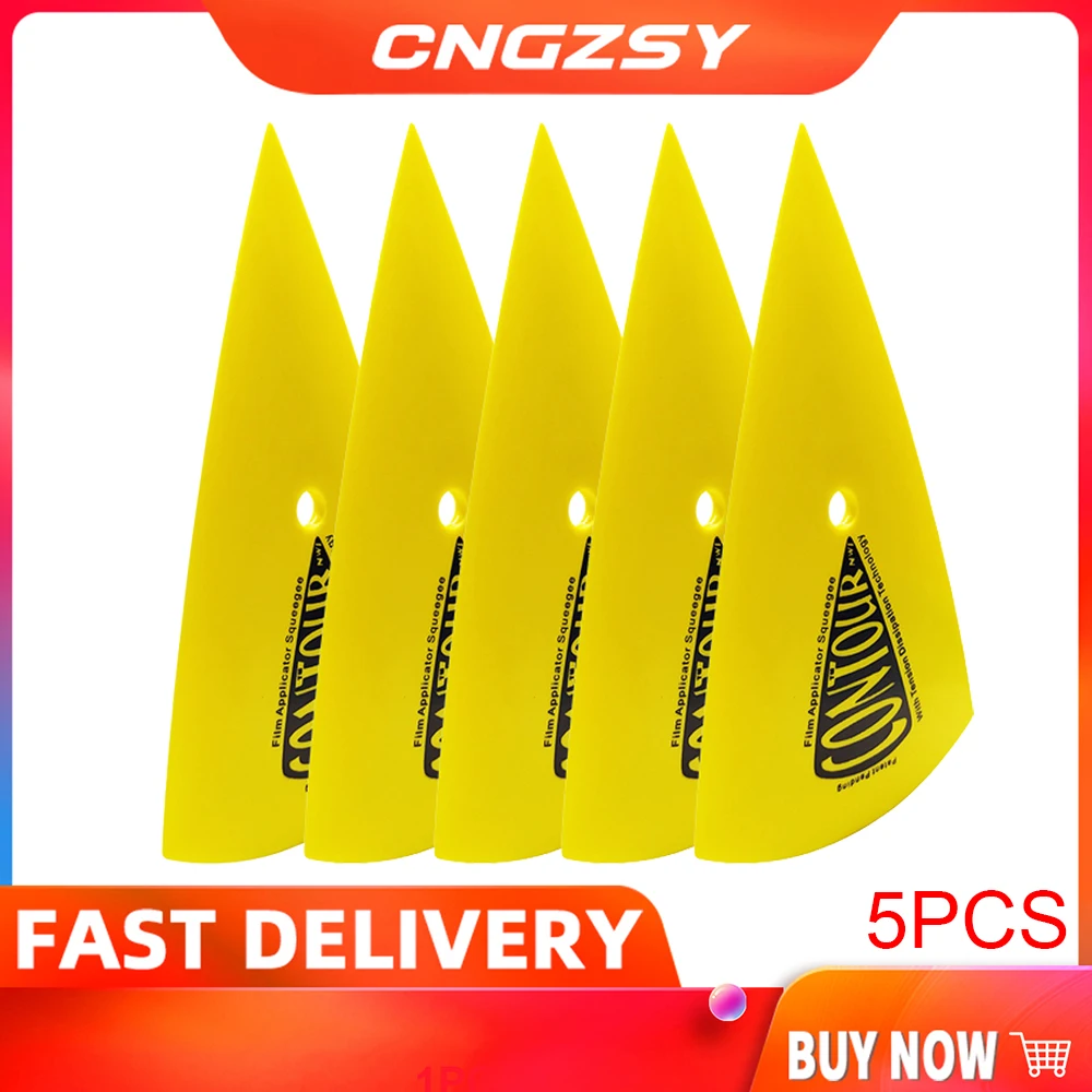 

CNGZSY 5pcs Car Wrap Scraper Pointed Edge Foot Contour Vinyl Squeegee Window Tinting Auto Sticker Foil Installation Tools A13