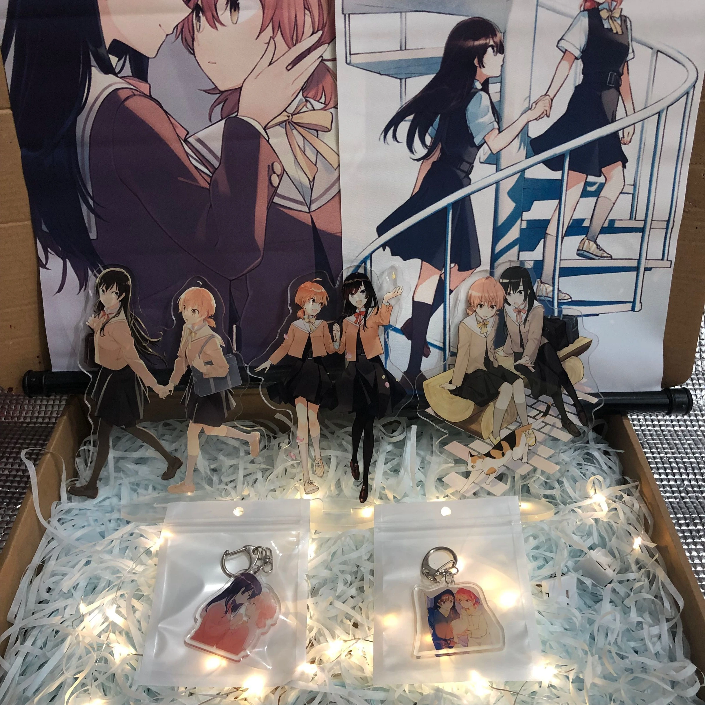 

Bloom Into You Koito Yuu Nanami Touko Anime Manga Acrylic Keychain Stand Figure Poster Gifts box Surprise Birthday Gifts