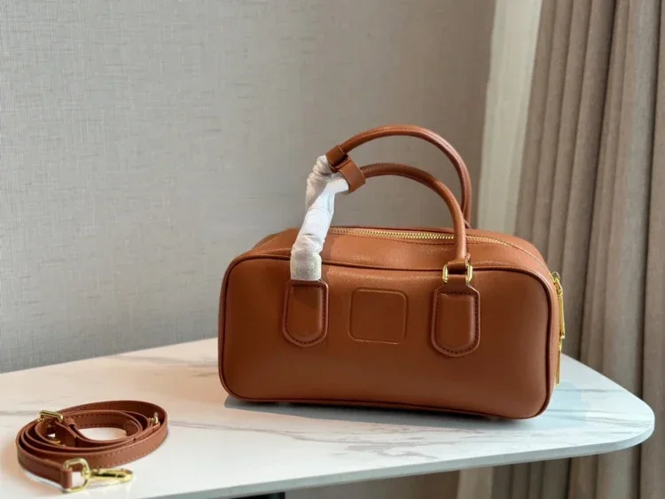 

158741 Fashion Classic Trendy Luxury Designer Women Mini Briefcase Bowling Bag Oblique Straddle Handbag M5