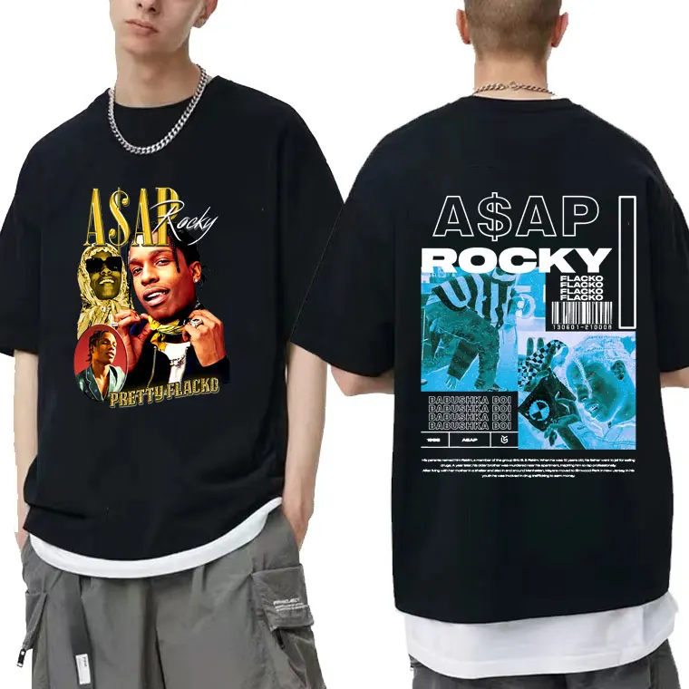Hip Hop Music Rapper Asap Rocky Double Sided Print T-shirt Spring Summer Tee Men Women Shrink-proof Cotton Tshirt Short Sleeve
Hip Hop Music Rapper Asap Rocky Double Sided Print T-shirt Spring Summer Tee Men Women Shrink-proof Cotton Tshirt Short Sleeve