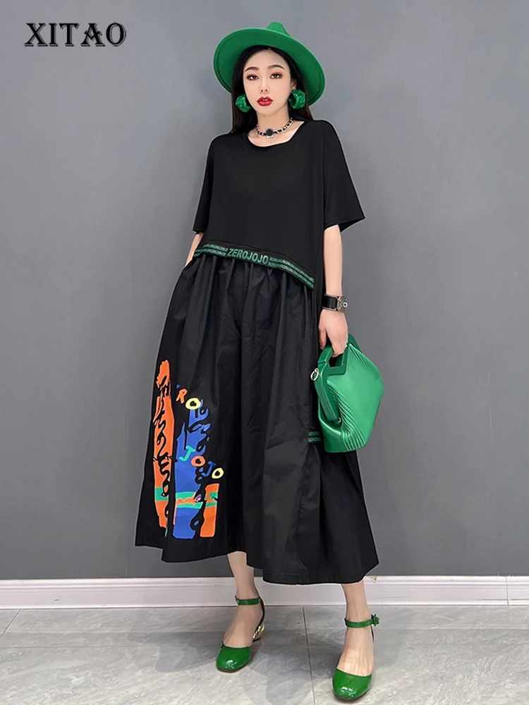 XITAO Patchwork Paint Dress Women Korea 2022 Summer New Arrival Personality Fashion Loose O-neck Short Sleeve Dress ZY6736
XITAO Patchwork Paint Dress Women Korea 2022 Summer New Arrival Personality Fashion Loose O-neck Short Sleeve Dress ZY6736