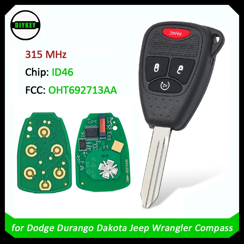 Дистанционный передатчик автомобильного ключа DIYKEY OHT692713AA Для Dodge Durango Dakota Jeep Wrangler