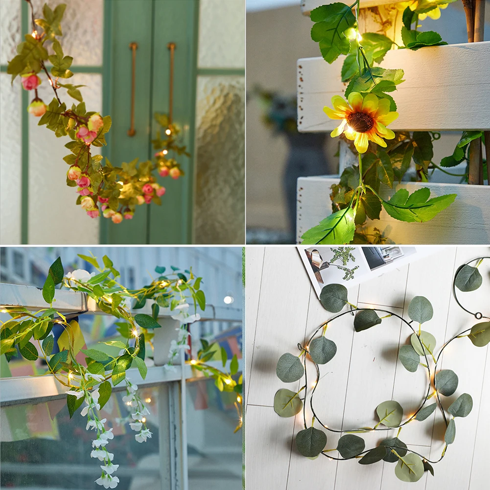 2M 20LED Green Leaf String Lights Artificial Vine Fairy Lights Solar Powered Christmas Garland Light For Weeding Home Decor
2M 20LED Green Leaf String Lights Artificial Vine Fairy Lights Solar Powered Christmas Garland Light For Weeding Home Decor