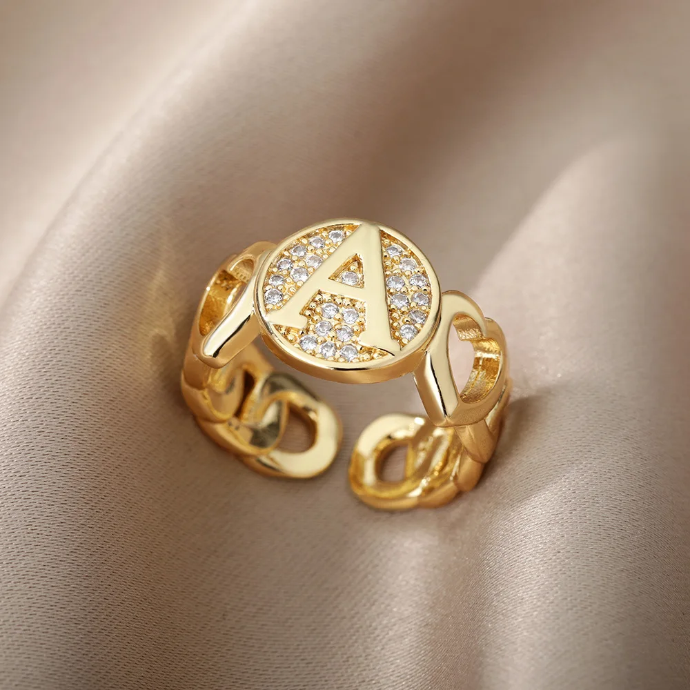 TULX Hollow Heart Shape Initial Rings For Women Stainless Steel Zircon A-Z Letter Ring Adjustable Finger Ring Female Jewelry
TULX Hollow Heart Shape Initial Rings For Women Stainless Steel Zircon A-Z Letter Ring Adjustable Finger Ring Female Jewelry