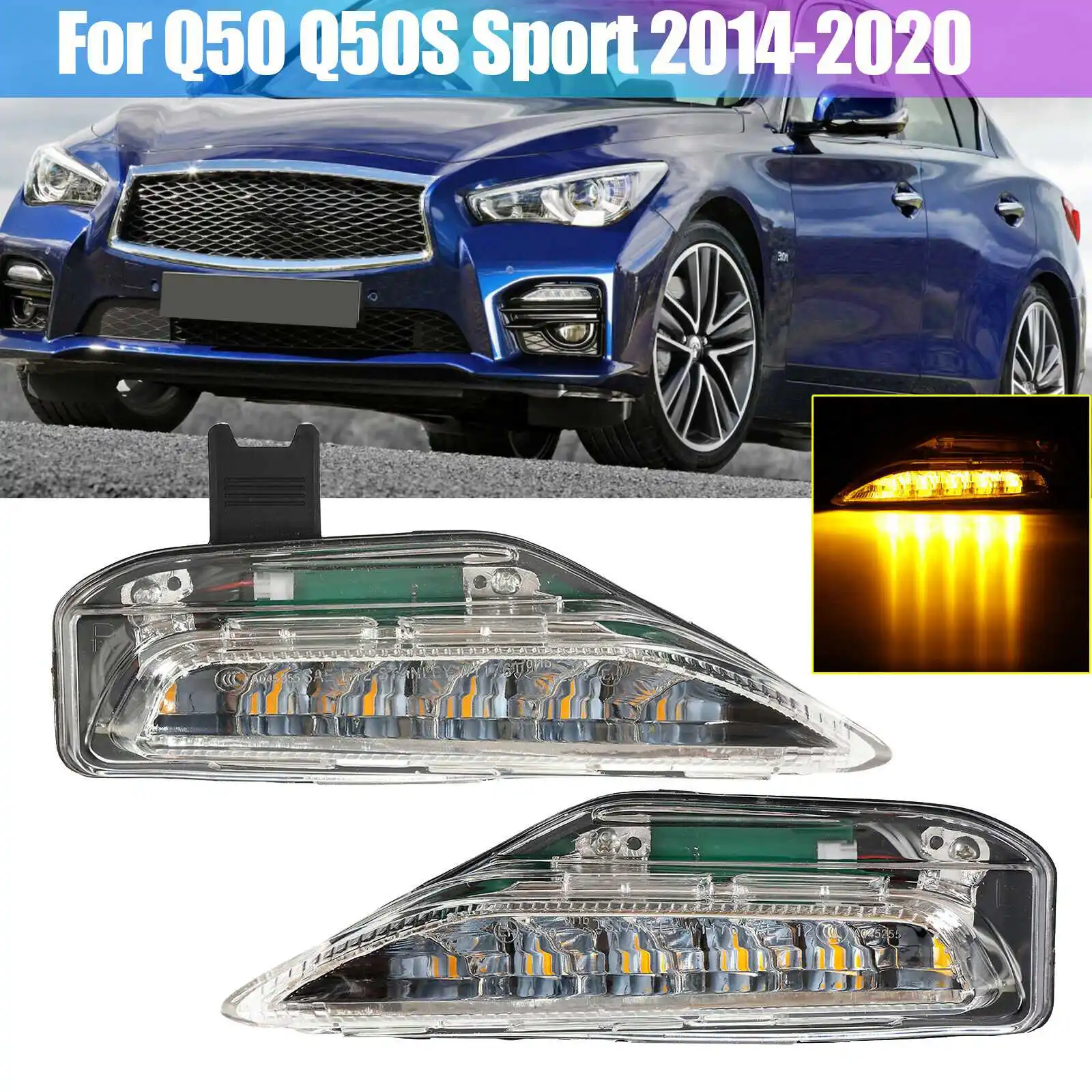 For Infiniti Q50 Q50S Sport 2014-2020 Car Front Fog Light Turn Signal Sequential LED Lamp 26130-4GA0A 26135-4GA1A
For Infiniti Q50 Q50S Sport 2014-2020 Car Front Fog Light Turn Signal Sequential LED Lamp 26130-4GA0A 26135-4GA1A
