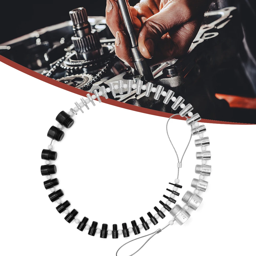 Portable Thread Checker Inch & Metric Bolt Nut Screw Thread Checker 44 Male/Female Gauges Lightweight Inspection Measuring Tool
Portable Thread Checker Inch & Metric Bolt Nut Screw Thread Checker 44 Male/Female Gauges Lightweight Inspection Measuring Tool