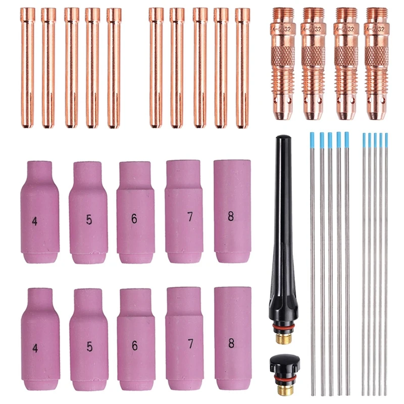 JHD-36PCS TIG Argon Arc Welding Accessories Glass Cup Group, Gas Shield Suitable For WP-17/18/26
JHD-36PCS TIG Argon Arc Welding Accessories Glass Cup Group, Gas Shield Suitable For WP-17/18/26