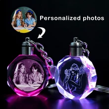 Personalized Gift Glow Keychain Gifts to Girlfriend Boyfriend Love Family Holiday Commemorative Pendant Customized Photo Keyring