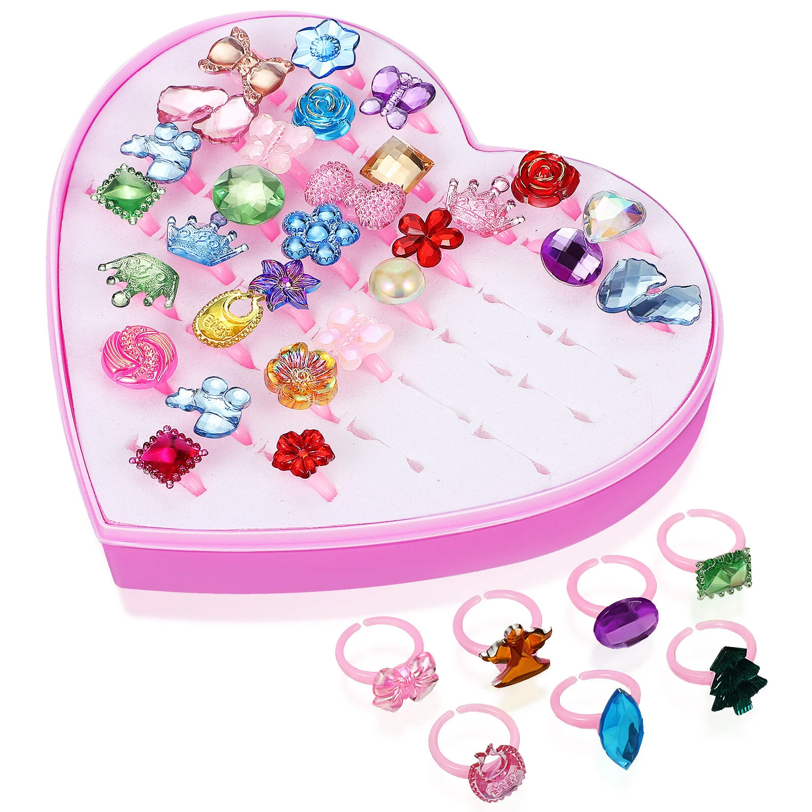 36 Pcs Girl's Crystal Ring Kids Rings Jewelry Adjustable Girls Children Dress Up Girls' Set Korean Version
36 Pcs Girl's Crystal Ring Kids Rings Jewelry Adjustable Girls Children Dress Up Girls' Set Korean Version
