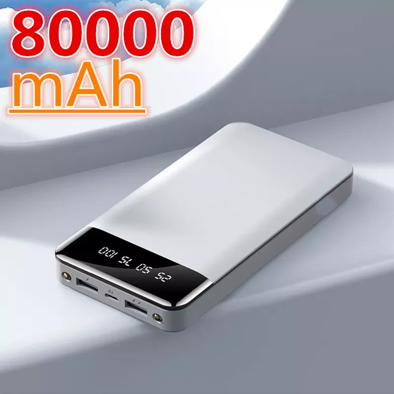 Power Bank 80000mAh Large Capacity Portable Fast Charging LED Light Digital Display Power Bank Charger for Xiaomi phone
Power Bank 80000mAh Large Capacity Portable Fast Charging LED Light Digital Display Power Bank Charger for Xiaomi phone